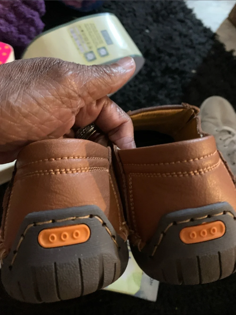 100% Caouthouc Brown Loafers Casual Leather Shoes